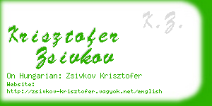 krisztofer zsivkov business card